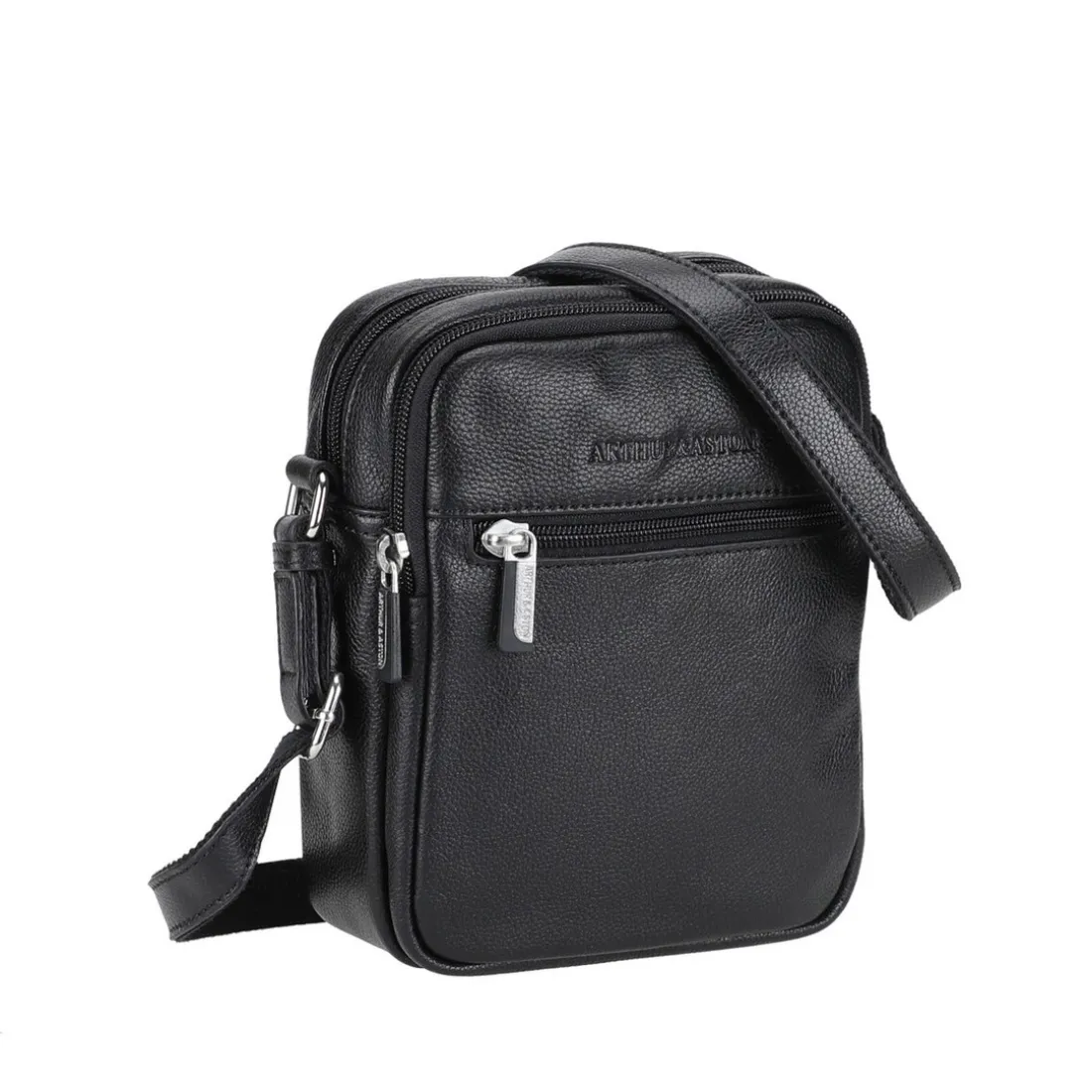 Sac porte travers en cuir noir
