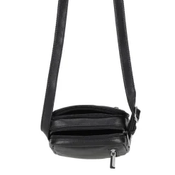 Sac porte travers en cuir noir