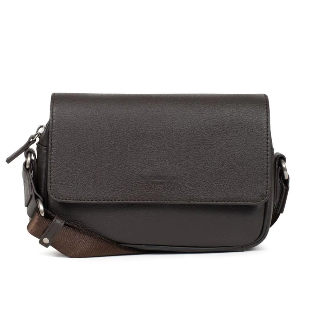 Sac reporter Cuir CONFORT Marron foncé Joy