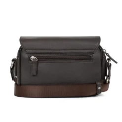 Sac reporter Cuir CONFORT Marron foncé Joy