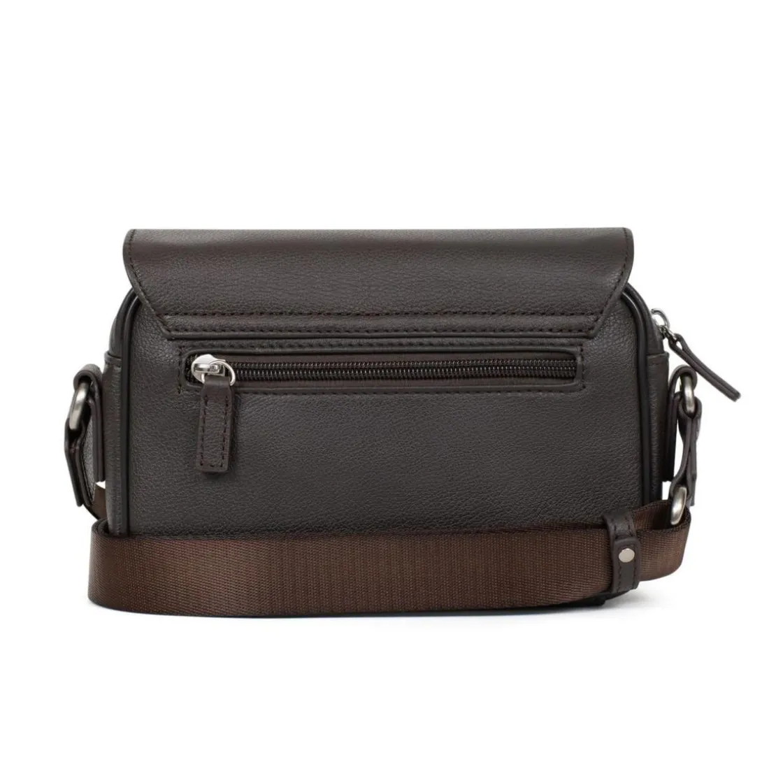 Sac reporter Cuir CONFORT Marron foncé Joy