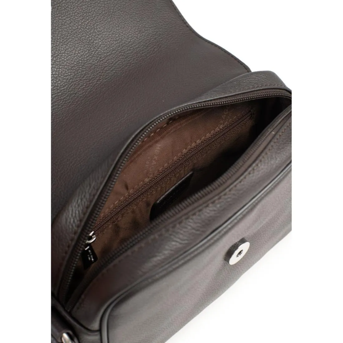 Sac reporter Cuir CONFORT Marron foncé Joy