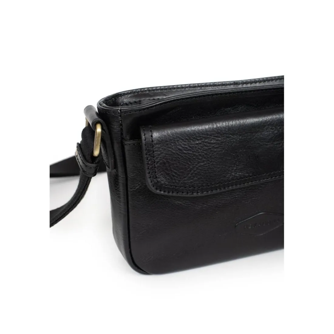 Sac reporter Cuir STUART Noir Mila