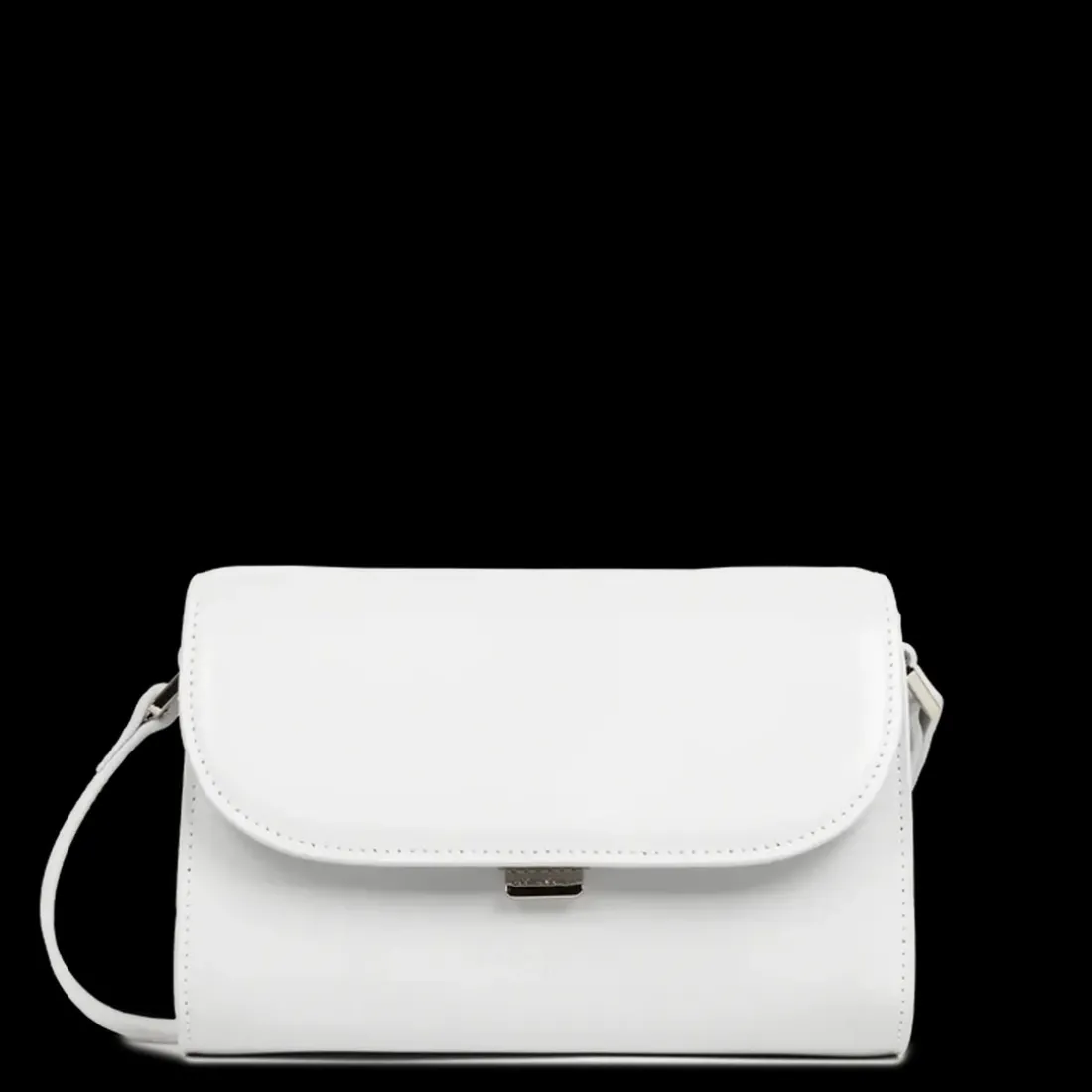 Sac trotteur A rabat avec fermoir S Suave Even Gris clair en cuir