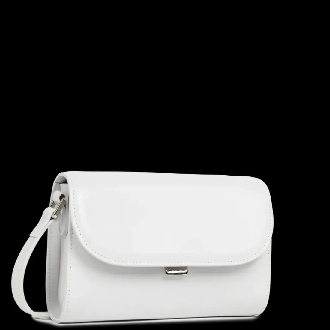Sac trotteur A rabat avec fermoir S Suave Even Gris clair en cuir
