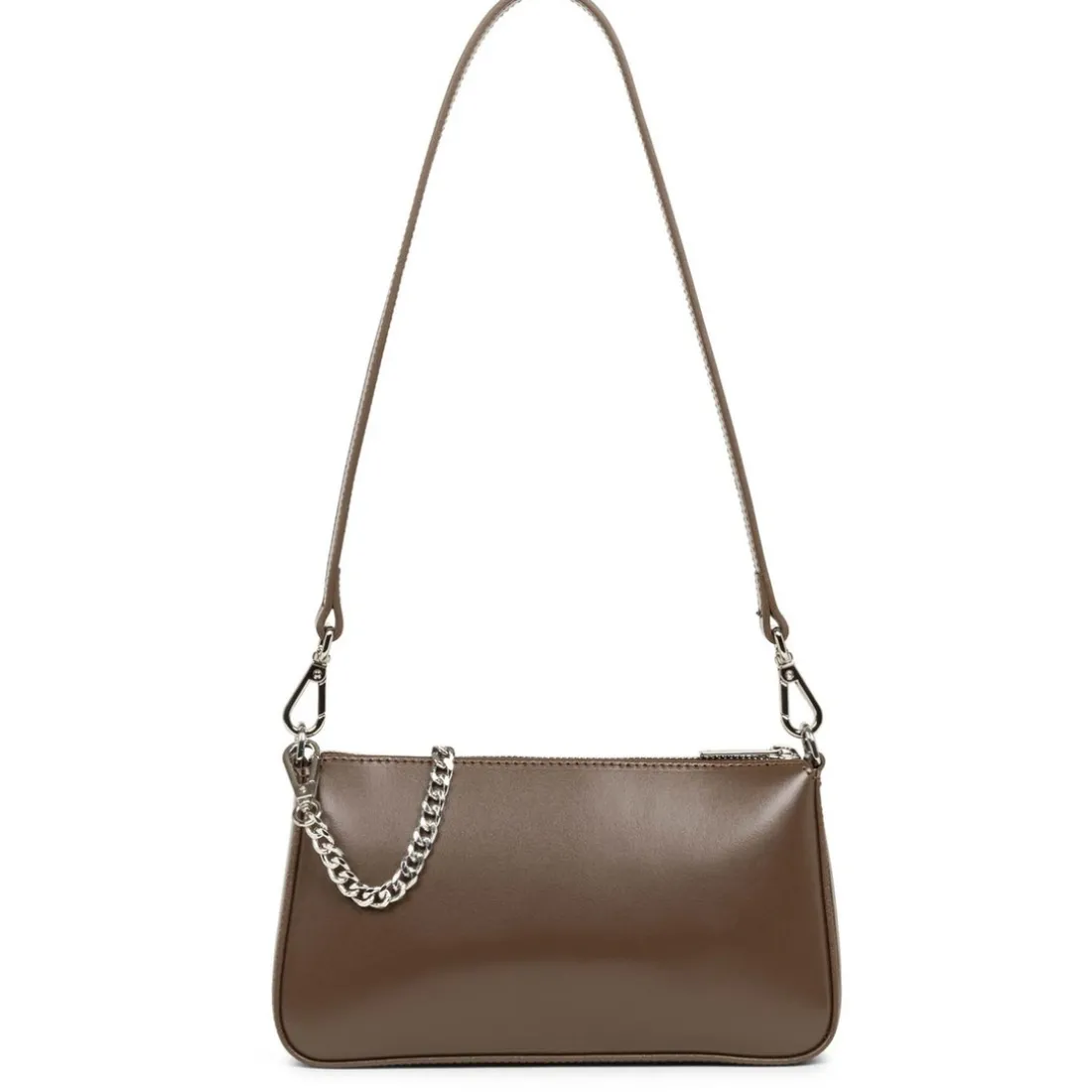 Sac trotteur Zippée Suave Even marron en cuir