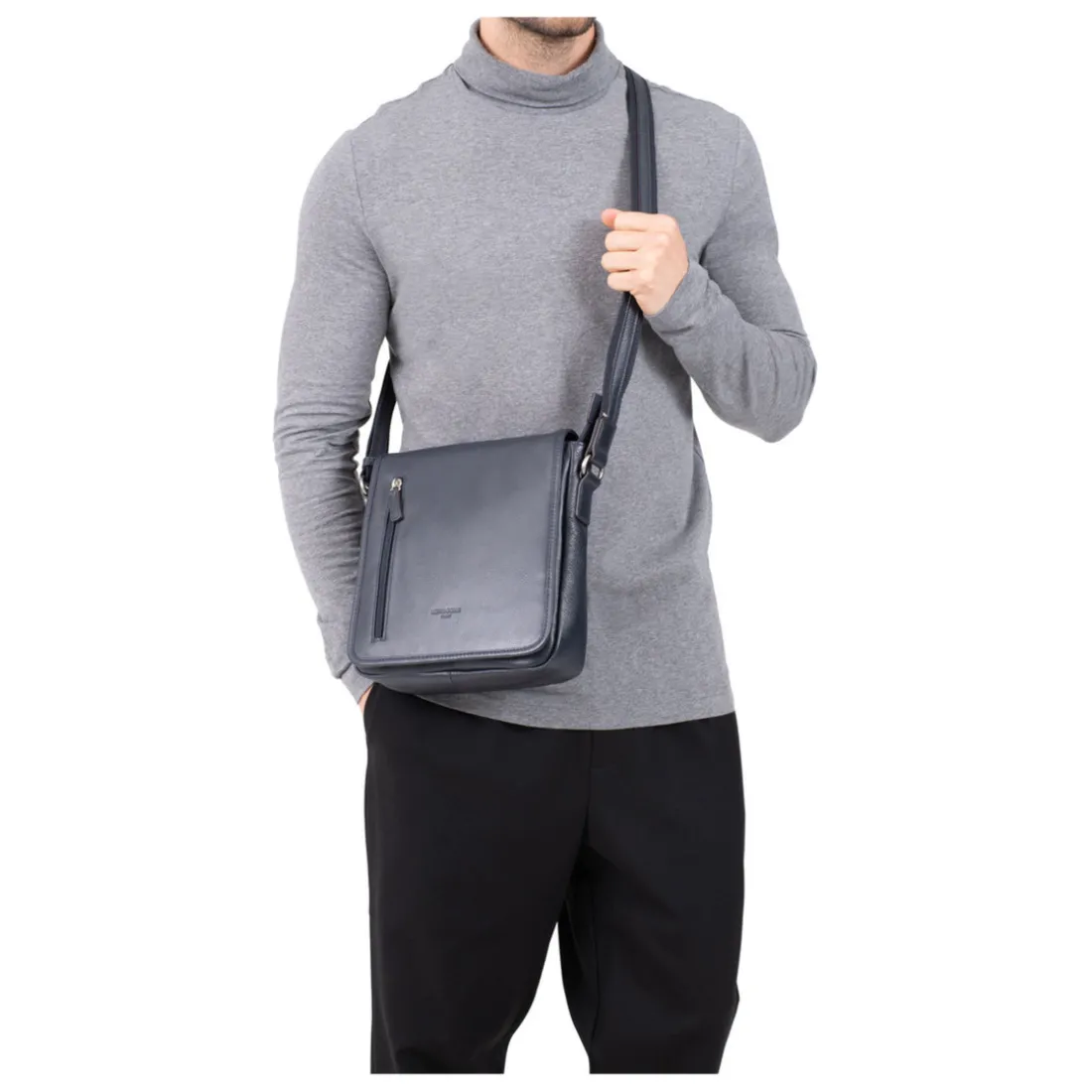 Sacoche Cuir CONFORT Marron foncé Zeke
