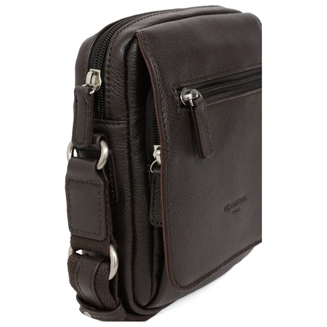 Sacoche Cuir CONFORT Marron foncé Quip