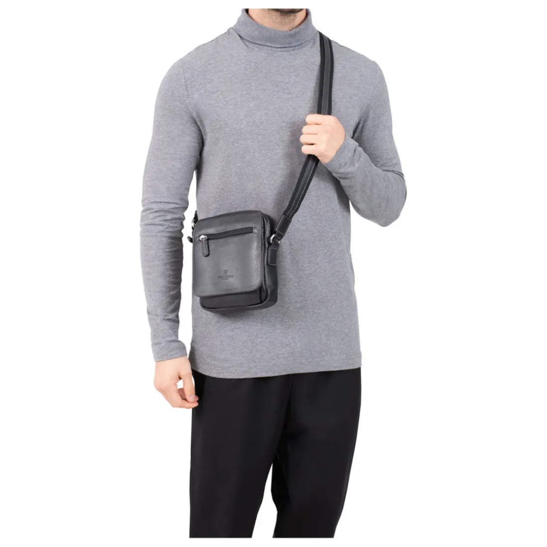 Sacoche Cuir CONFORT Marron foncé Quip