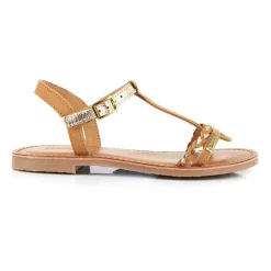 Sandale Enfant Badou Camel/Or - Les Tropéziennes en cuir