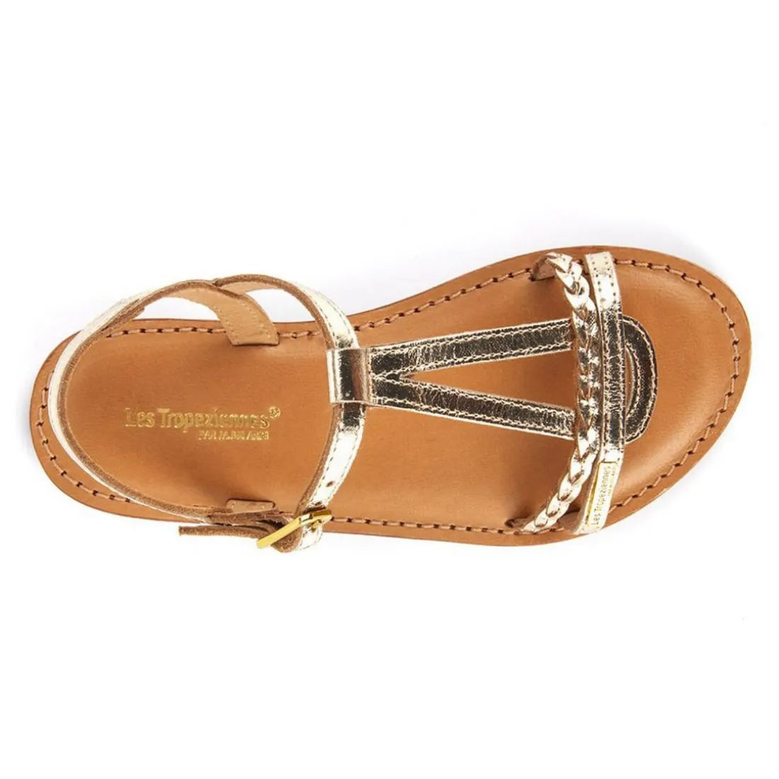 Sandale Enfant Badou Or - Les Tropéziennes en cuir