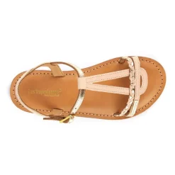 Sandale Enfant Badou Rose - Les Tropéziennes en cuir