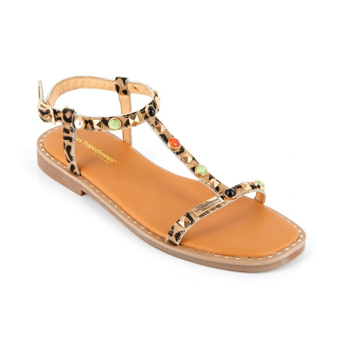 Sandale Enfant Clelia Leopard - Les Tropéziennes marron en cuir