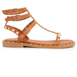Sandale Enfant Coralie Tan - Les Tropéziennes marron en cuir