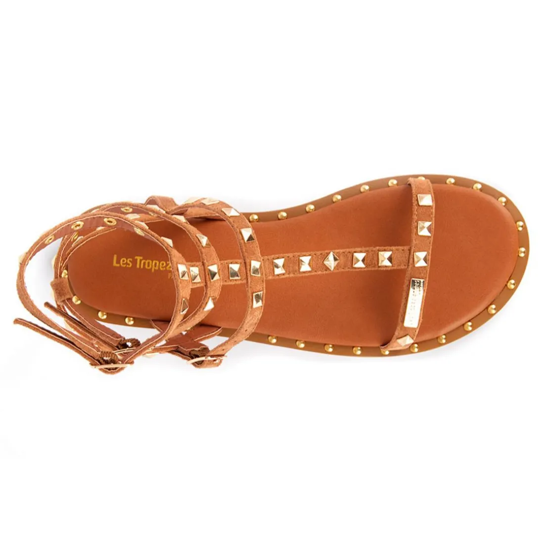 Sandale Enfant Coralie Tan - Les Tropéziennes marron en cuir