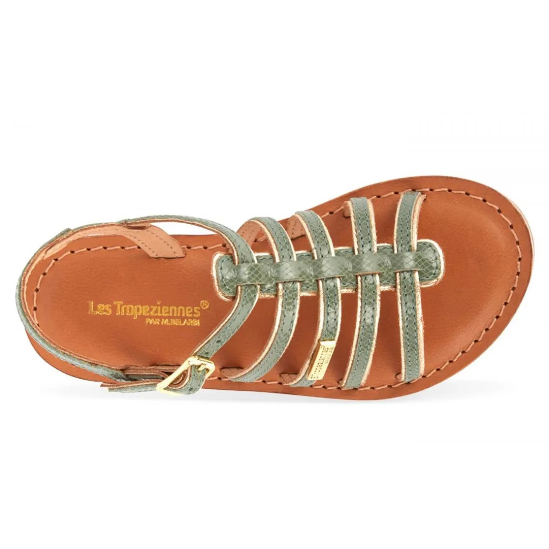 Sandale enfant MONZAR vert en cuir