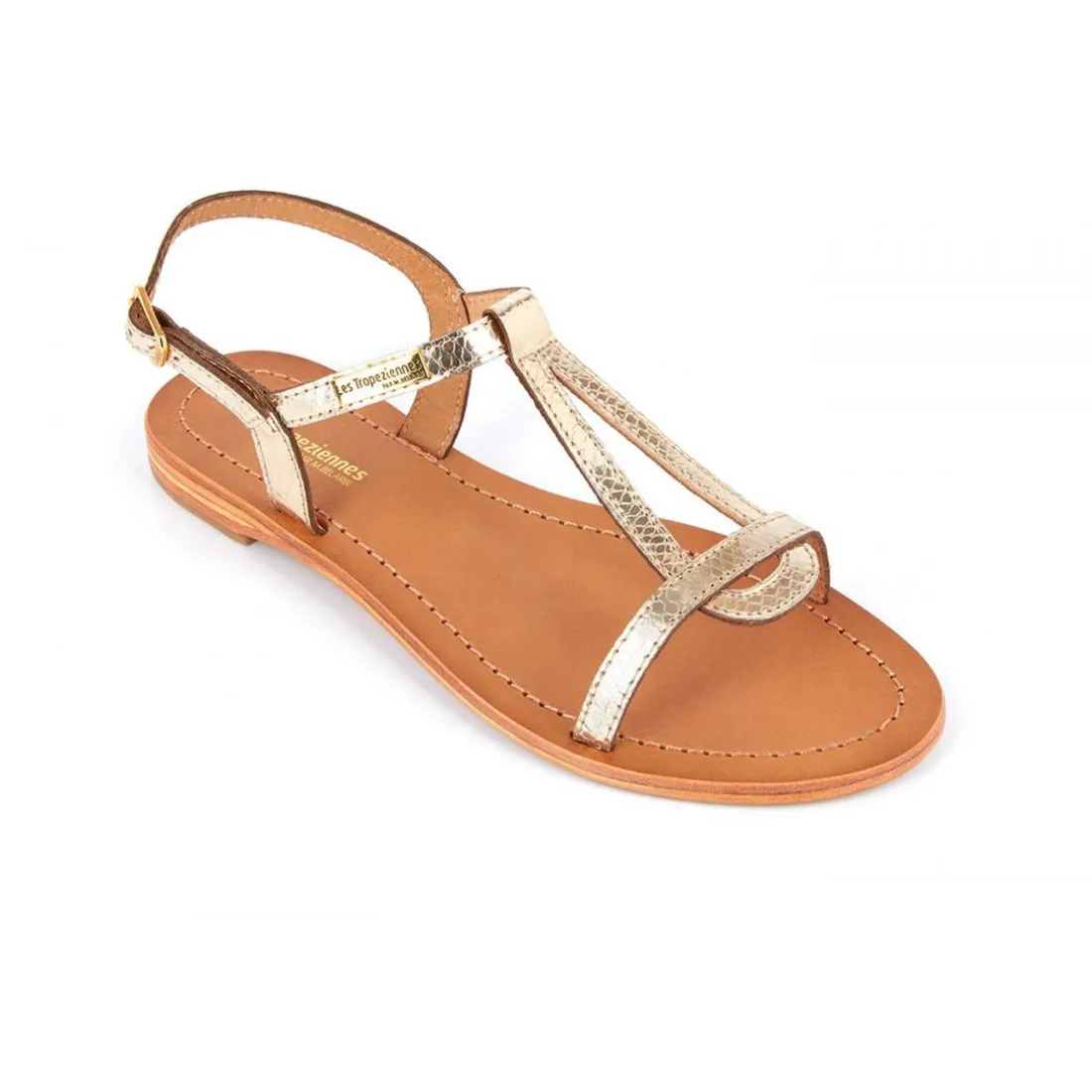 Sandale femme HAMAT or en cuir