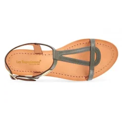 Sandale femme HAMESS Vert en cuir