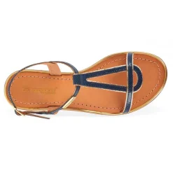 Sandale femme HAMORE Bleu marine en cuir