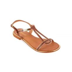 Sandale femme HAMORE Marron en cuir