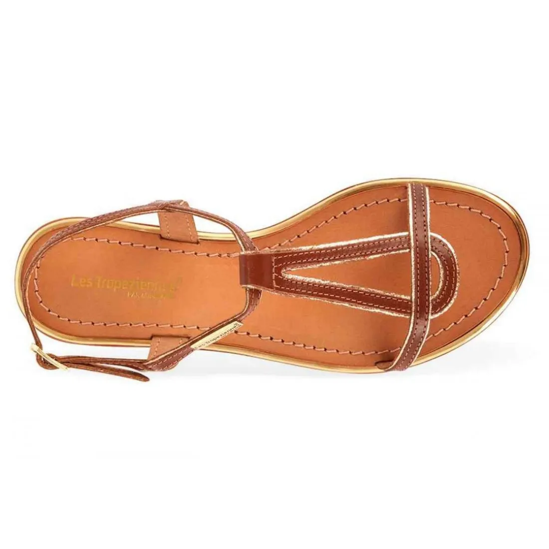 Sandale femme HAMORE Marron en cuir