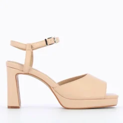 Sandales à talon carré Femme - Rose