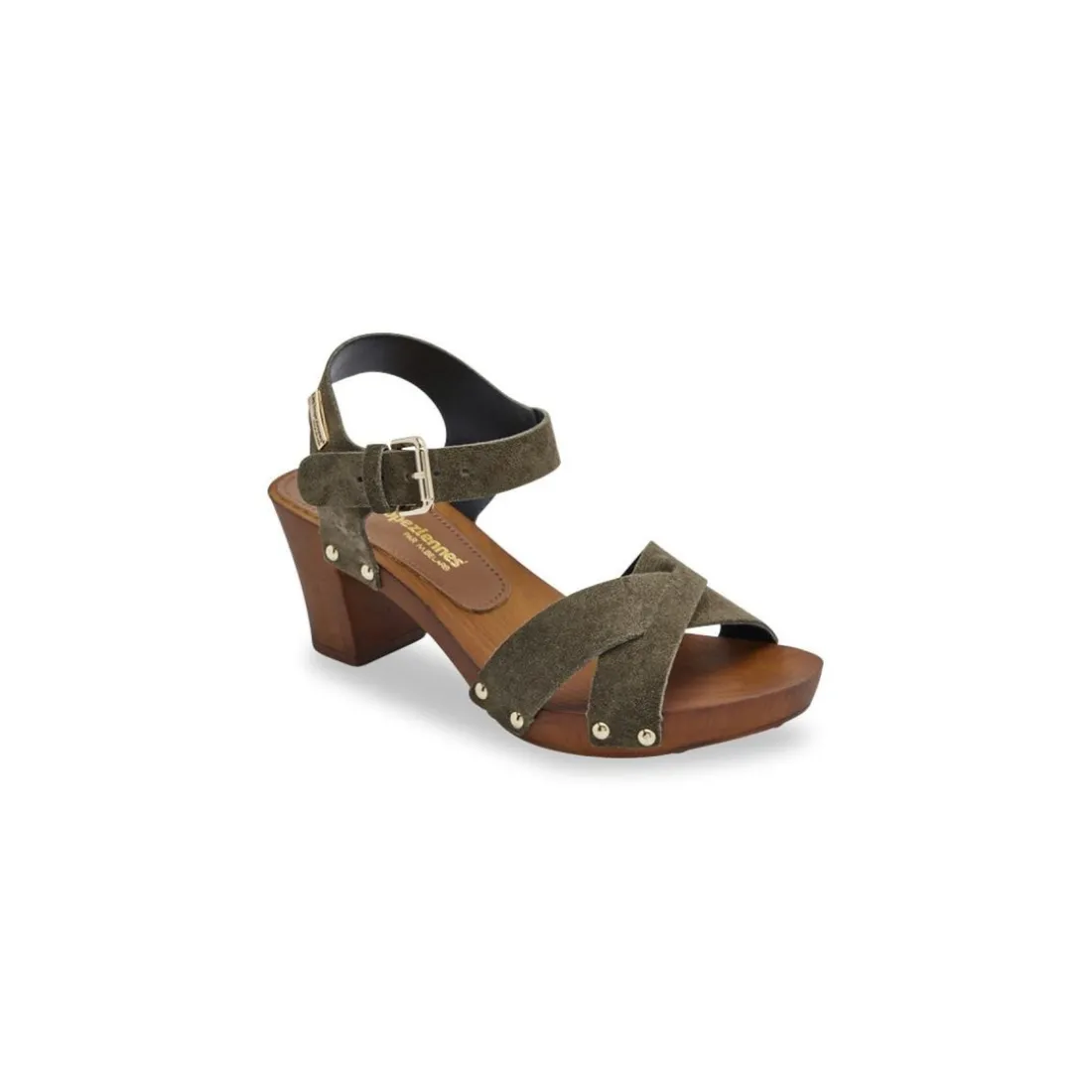 Sandales à talon TOOPINO kaki en cuir