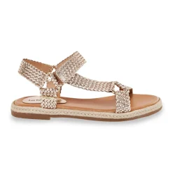 Sandales femme HIPSTO or en cuir