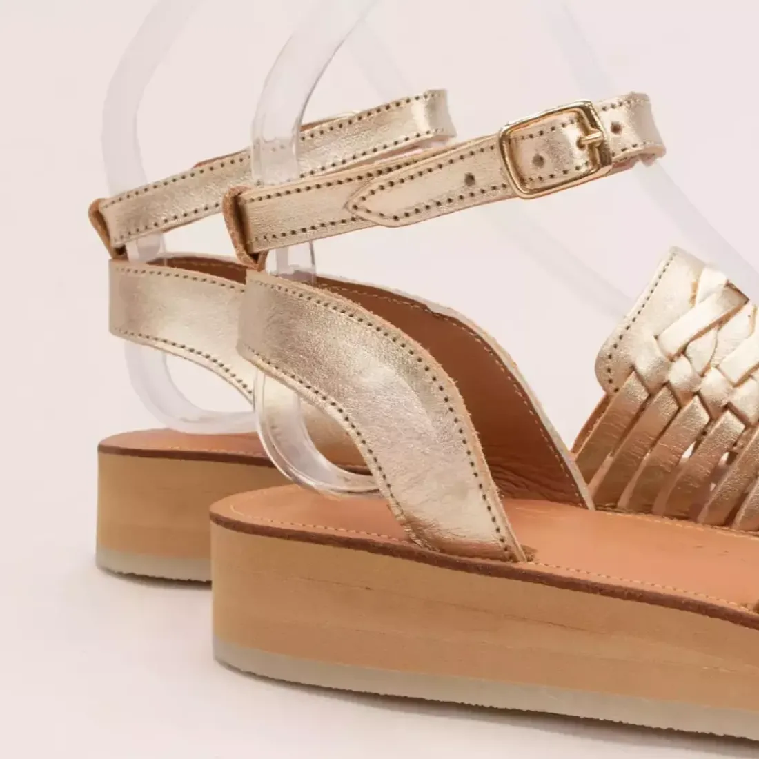 Sandales femme LOMA champagne en cuir