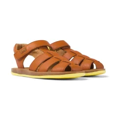 Sandales fermées enfant Bicho Kids marron clair en cuir