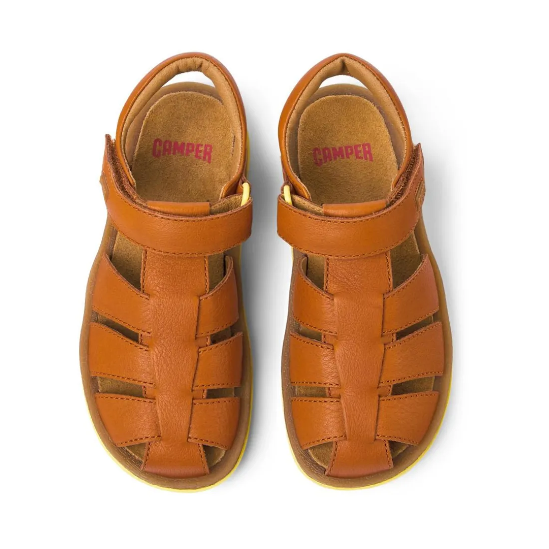 Sandales fermées enfant Bicho Kids marron clair en cuir