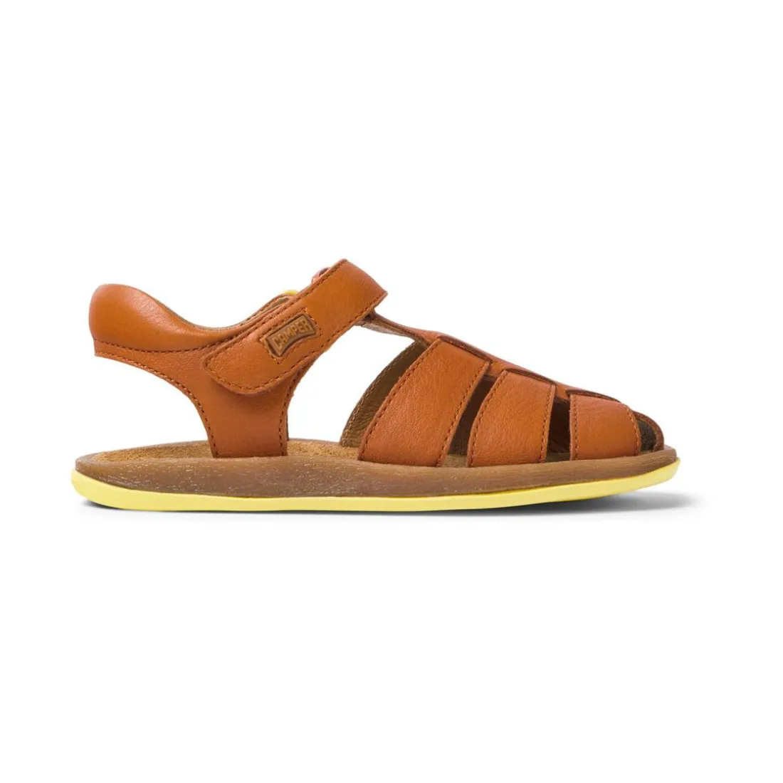 Sandales fermées enfant Bicho Kids marron clair en cuir