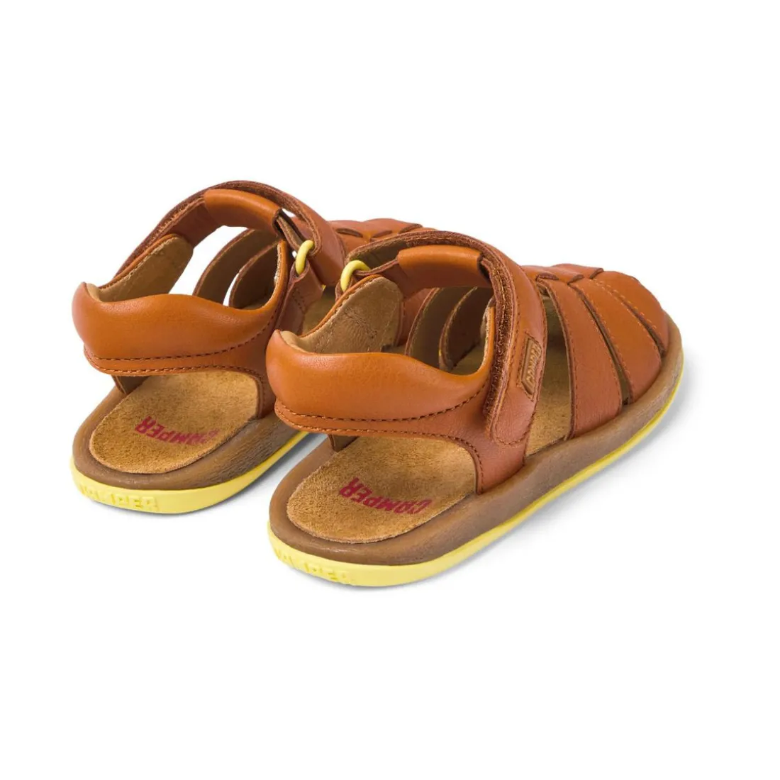 Sandales fermées enfant Bicho Kids marron clair en cuir