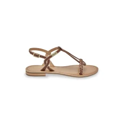 Sandales HAPPY tan en cuir marron clair