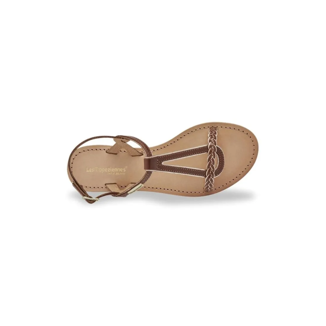 Sandales HAPPY tan en cuir marron clair
