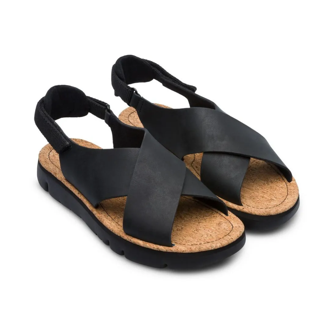 Sandales Oruga noir en cuir