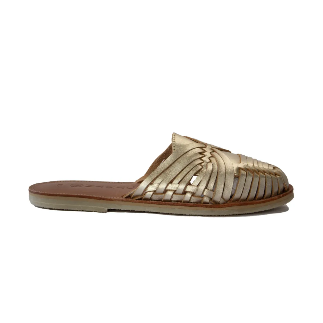 Sandales tressées SONORA champagne en cuir