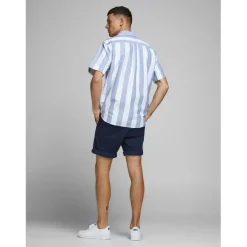 Short chino homme bleu marine en coton