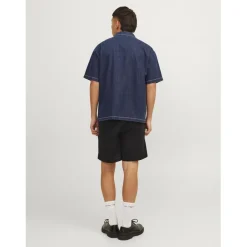 Short de jogging homme noir en coton