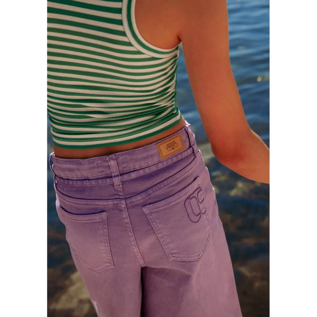 Short en jeans fille CARPUGI violet Nea