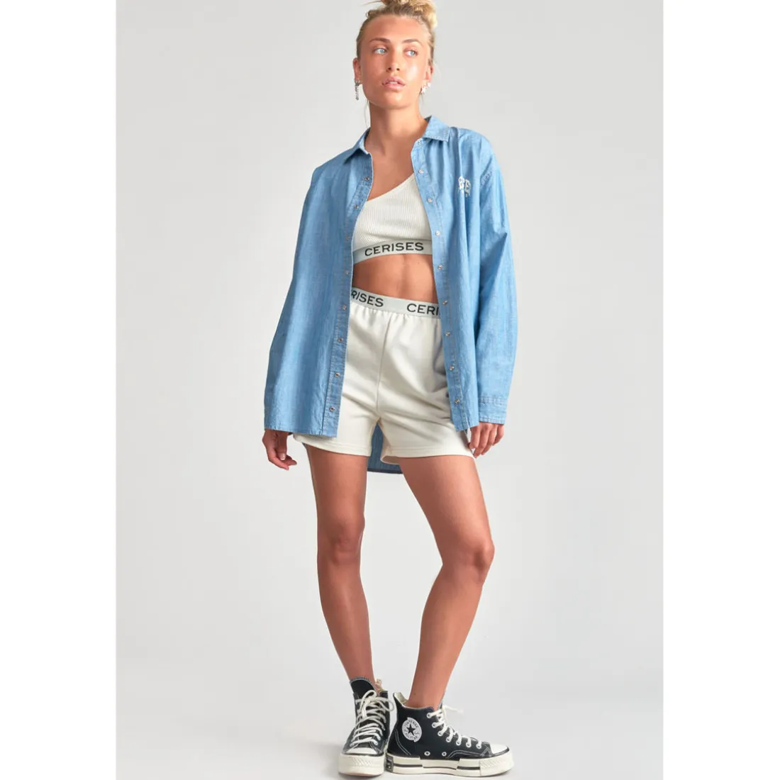 Short fille ANNEGI blanc