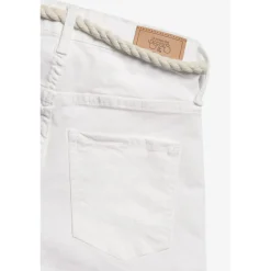 Short fille Tiko taille haute blanc en coton