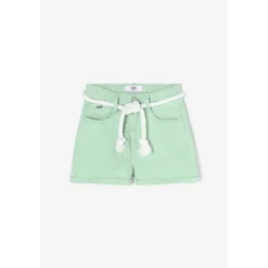 Short fille TIKO vert d'eau en coton