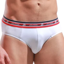 Slip blanc ceinture élastiqué en coton
