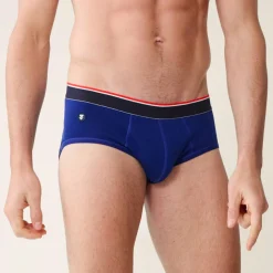 Slip bleu indigo en coton