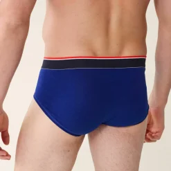 Slip bleu indigo en coton
