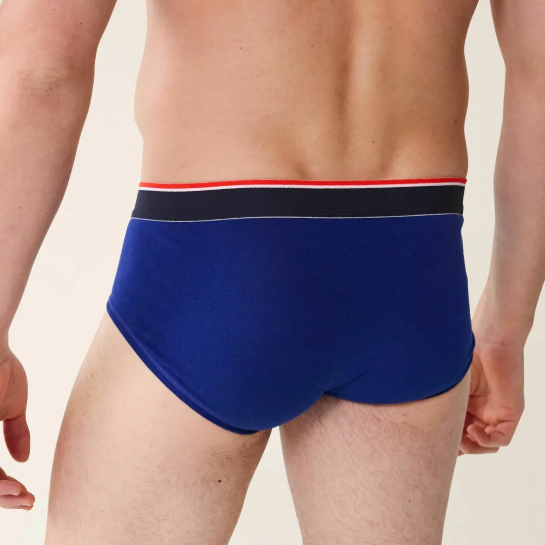 Slip bleu indigo en coton