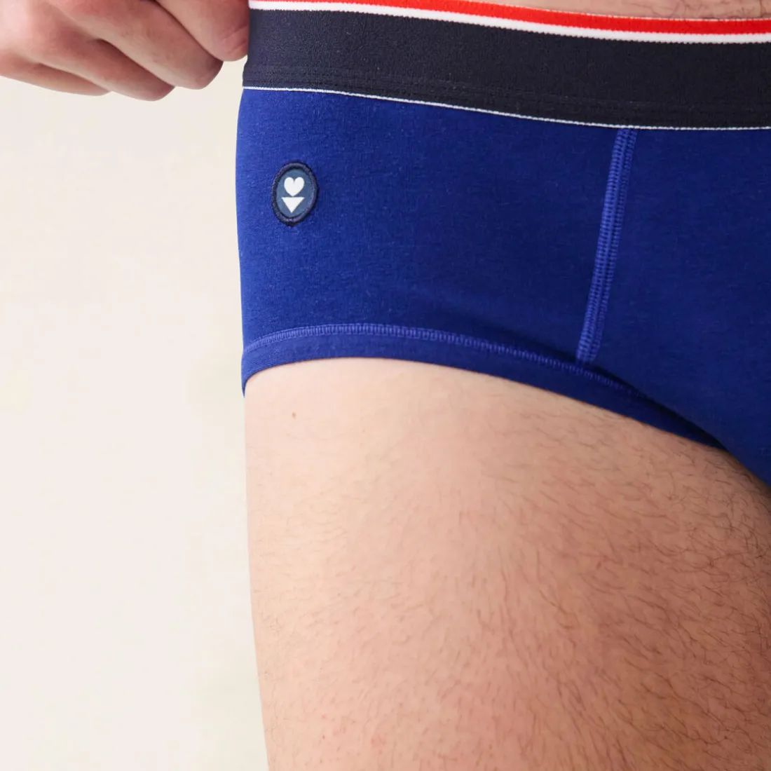 Slip bleu indigo en coton