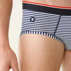 Slip bleu marine en coton