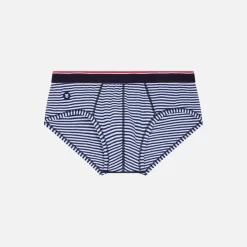 Slip bleu marine en coton